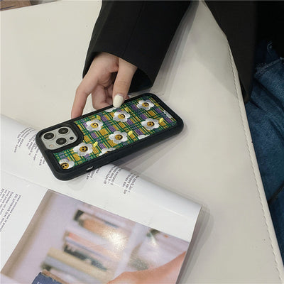 Funda para Celular Fieltro Bordada Cuadros Girasol - Image 11