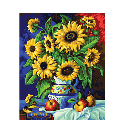 Kit de Pintura por Números Girasoles - Lienzo Acrílico DIY