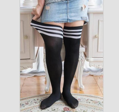 Medias Altas Plus Size para Mujer - Calcetines Muslo Elásticos Talla Grande - Image 6
