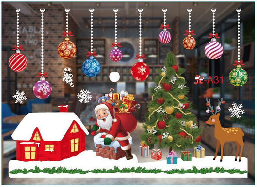 Pegatinas Navideñas para Ventanas en Colores Festivos - Image 5