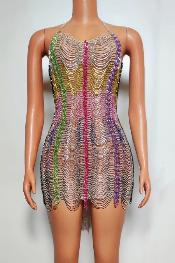 Vestido de Fiesta con Cadena de Perforación - Deslumbrante Atuendo para Celebraciones - Image 6