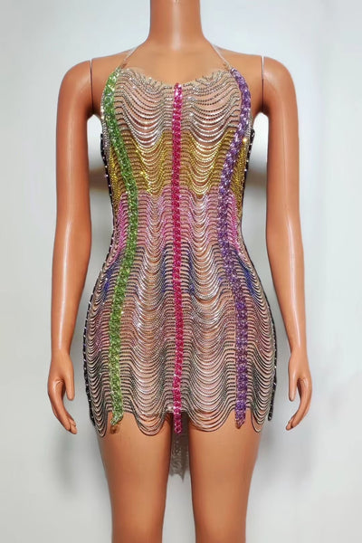 Vestido de Fiesta con Cadena de Perforación - Deslumbrante Atuendo para Celebraciones - Image 6