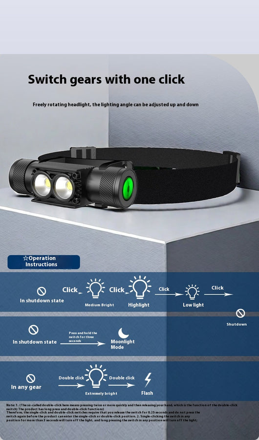 Linterna Frontal LED Recargable de Alta Potencia con Batería de Larga Duración - Image 10