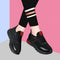 Zapatos Casuales de Viscosa con Punta Redonda y Cordones en Negro