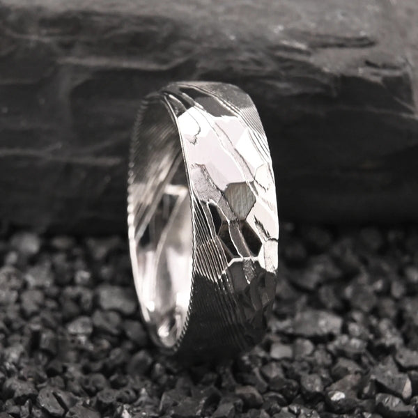 Anillo Blanco de Superficie Curva para Hombre
