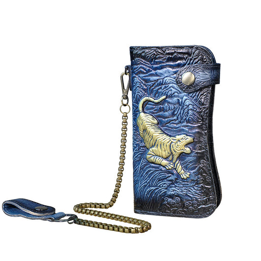 Cartera de Cuero Genuino con Diseño Dragón Tigre - Image 11