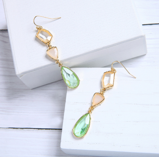 Aretes de Cristal Gema Aleación con Colgante Elegante - Joyería Moderna Estilo Europeo - Image 7