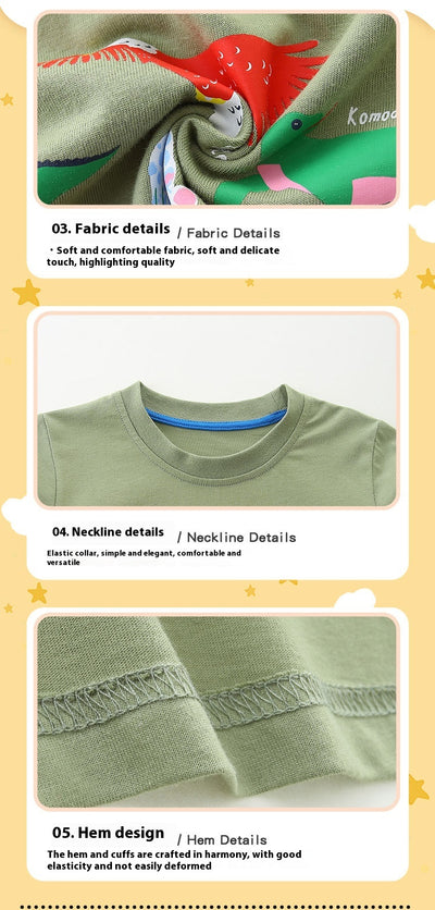 Camiseta Infantil Manga Larga Estilo Europeo Americano con Estampado de Animales - Image 9