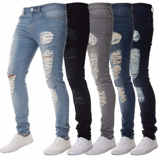 Pantalones Jeans Talla Grande para Hombre en Azul Gris - Image 2