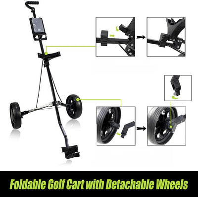 Carrito de Golf Plegable de Dos Ruedas con Estructura de Hierro - Image 5