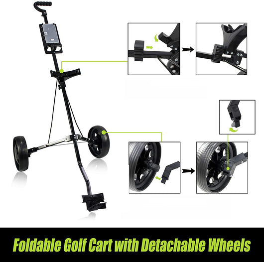 Carrito de Golf Plegable de Dos Ruedas con Estructura de Hierro - Image 5