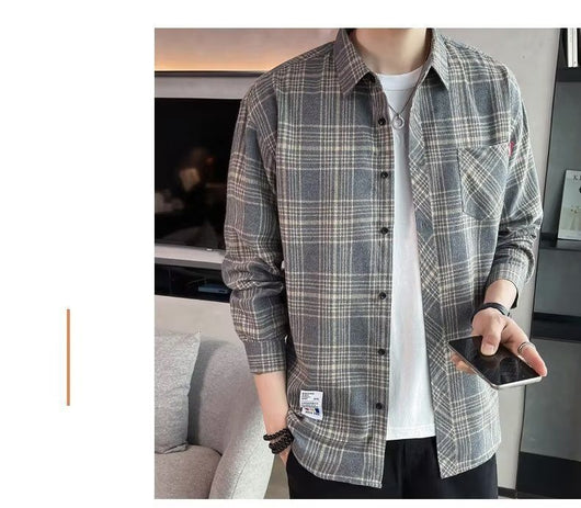 Camisa Casual Cuadros Estilo Hong Kong para Jóvenes - Image 24