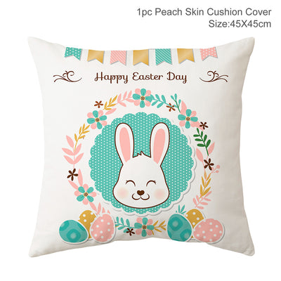 Funda de Almohada Pascual con Foto de Conejo y Bandera Decorativa - Image 17