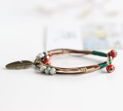 Pulsera de cerámica tejida artesanal - Image 3