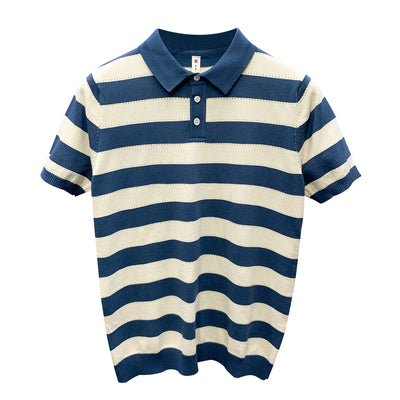 Polo Manga Corta Seda de Hielo Rayas Hombre - Ajuste Delgado y Fresco - Image 10