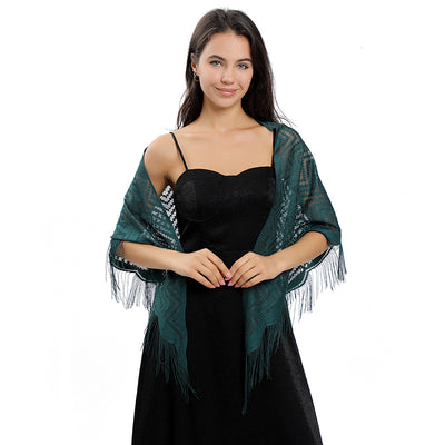 Vestido de Noche con Capa de Encaje y Escote Triangular - Image 33
