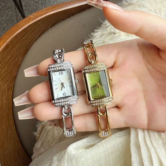 Reloj Cuadrado Lujo Ligero para Mujer con Diseño de Alto Nivel