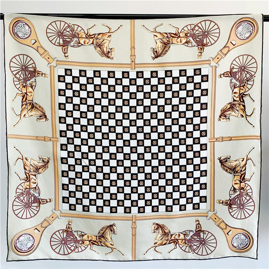 Pañuelo Cuadrado Grande de Seda Twill Carruaje - Elegancia y Sofisticación - Image 4