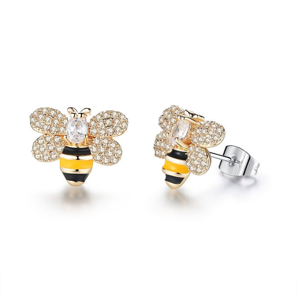 Pendientes de Abeja con Cristales Estilo Coreano - 3 Diseños Elegantes - Image 5