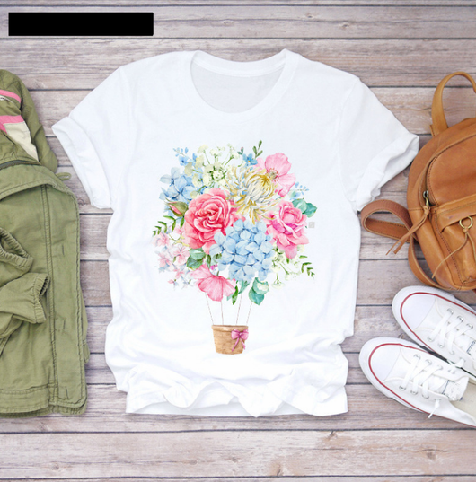 Blusa Suelta con Estampado para Mujer - Cuello Redondo - Image 3