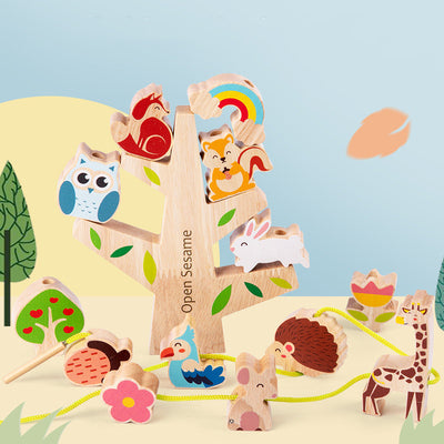 Juego de Cuentas Enhebradas y Bloques Construcción para Desarrollo Motriz Infantil - Image 8