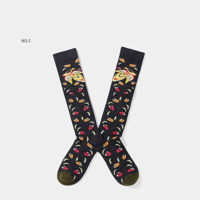 Calcetines de Skate Jacquard Rojo Neto Estilo Europeo - Image 5