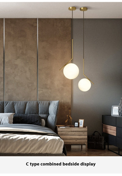 Lámpara Colgante de Cobre Minimalista Moderna para Dormitorio - Image 22