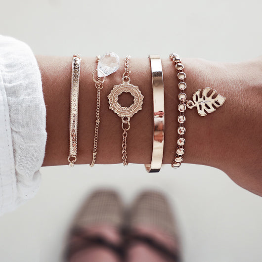 Pulsera Geométrica de Cadena Metálica Estilo Europeo - Image 2