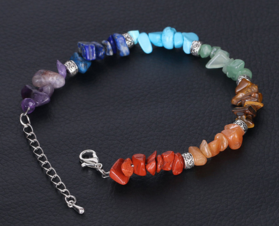 Pulsera de Grava con Cadena Extensible de 7 Chakras - Image 4