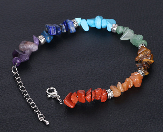 Pulsera de Grava con Cadena Extensible de 7 Chakras - Image 4