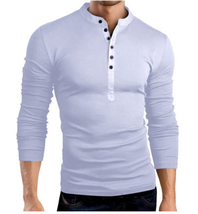 Camiseta Manga Larga Escote V Slim Fit para Hombre - Image 7