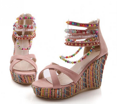 Sandalias Plataforma Bohemias Artesanales con Cuentas - Image 8