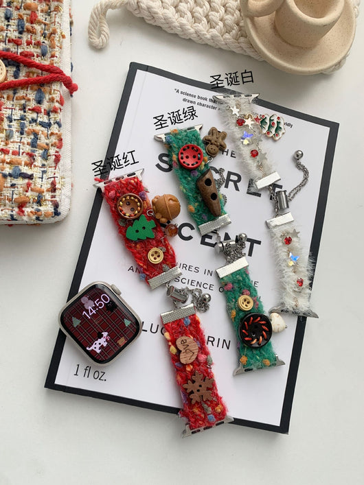 Pulsera Navideña de Peluche - Correa Festiva para Otoño e Invierno - Image 17