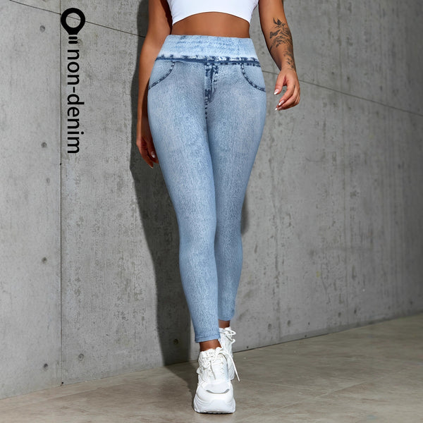 Pantalón Deportivo Tipo Denim Cómodo y Ajustado Moderno