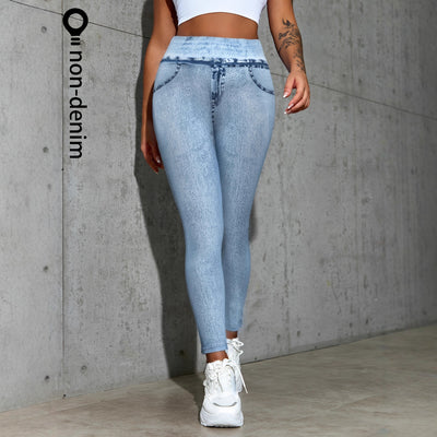 Pantalón Deportivo Tipo Denim Cómodo y Ajustado Moderno
