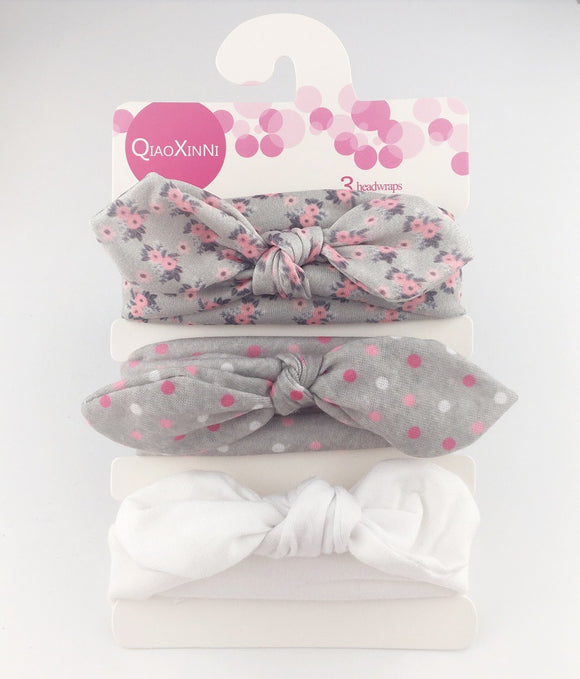 Set de 3 Diademas Infantiles con Moños Estampados