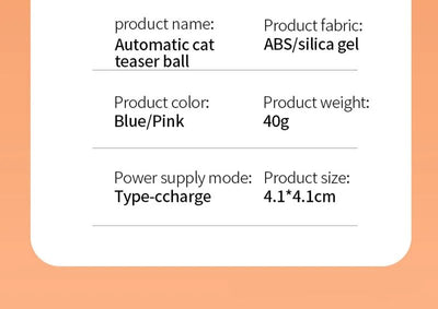 Blue smart ball cat toy with a glowing paw print and star patterns for interactive pet play. - Image 15