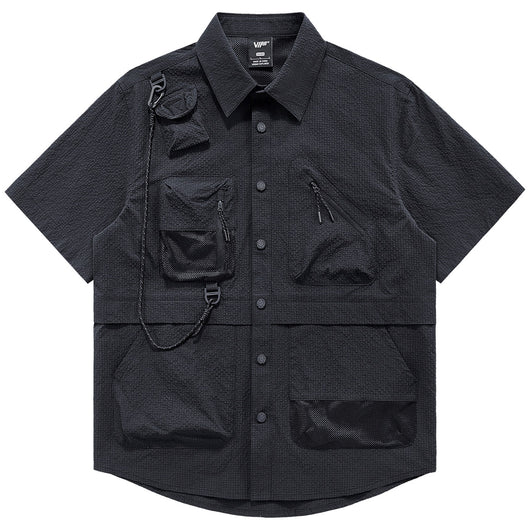 Camisa de Hombre Funcional Multibolsillos Secado Rápido