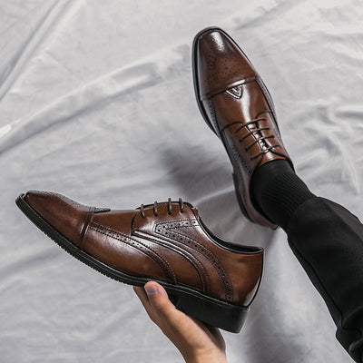 Zapatos de Cuero Clásico Estilo Británico Talla Grande - Cordones Bajos - Image 3