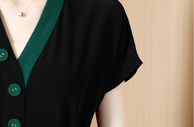 Vestido Camisero de Satén Premium Talla Grande Temperament - Image 12
