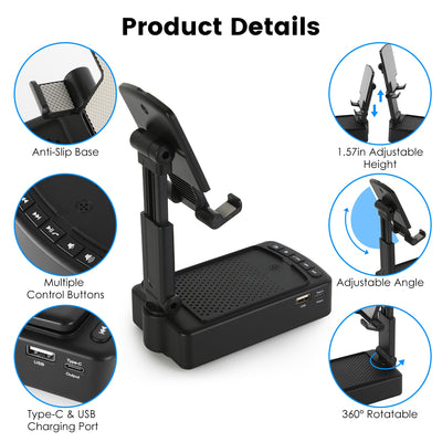 Soporte Plegable para Teléfono con Parlante Inalámbrico, Power Bank y Carga Rápida - Image 7