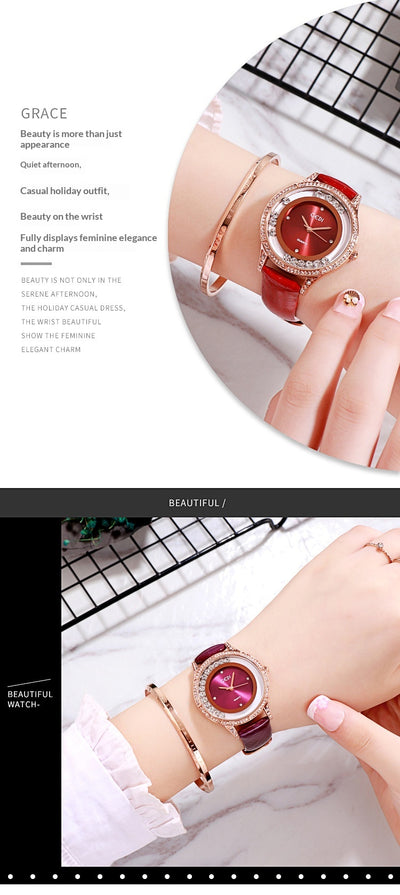 Reloj Cinturón de Cuero Doble Diamante Versátil para Mujer - Image 11