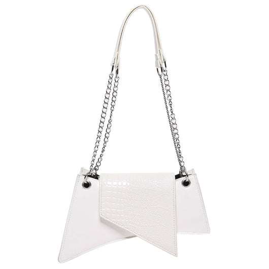 Cartera Cuadrada de Cuero Brillante con Patrón de Piedra para Mujer - Image 7