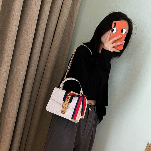 Bolsa Cuadrada Portátil con Patrón de Piedra