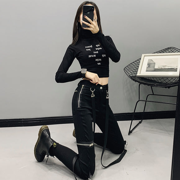 Calça Preta Feminina Cintura Alta Elástica Justa