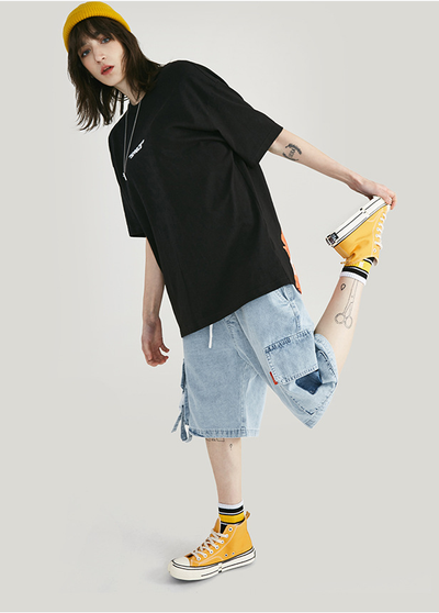 Shorts de Mezclilla con Hebilla y Cinta Ajustable para Hombre - Image 2
