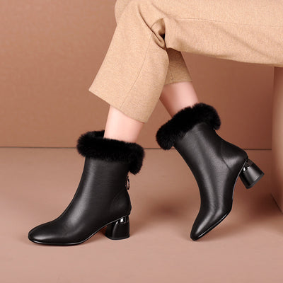 Botas de Cuero con Forro de Lana - Botines Cálidos para Otoño e Invierno - Image 12