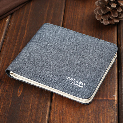 Billetera Bifold Delgada para Hombre en Lona y Denim - Image 6