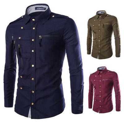 Camisa Slim Fit Multibotonadura para Hombre