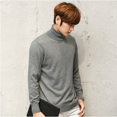 Suéter de Cuello Alto para Hombre Ajustado Liso - Image 26